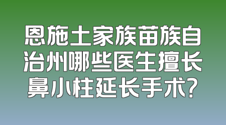 恩施土家族苗族自治州哪些医生擅长鼻小柱延长手术？