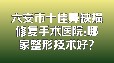 六安市十佳鼻缺损修复手术医院：哪家整形技术好？