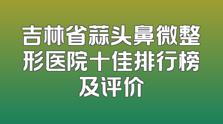 吉林省蒜头鼻微整形医院十佳排行榜及评价