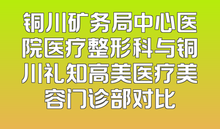 铜川矿务局中心医院医疗整形科与铜川礼知高美医疗美容门诊部对比