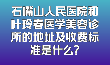 石嘴山人民医院和叶玲春医学美容诊所的地址及收费标准是什么？