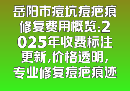 岳阳市痘坑痘疤痕修复费用概览：2025年收费标注更新，价格透明，专业修复痘疤痕迹