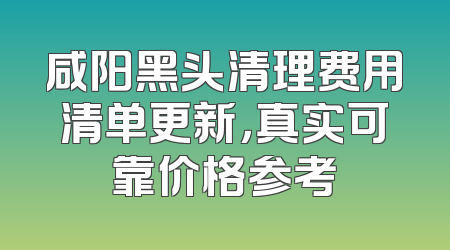 咸阳黑头清理费用清单更新，真实可靠价格参考