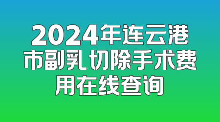 2024年连云港市副乳切除手术费用在线查询