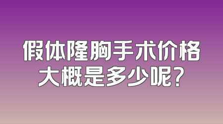 假体隆胸手术价格大概是多少呢？