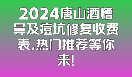 2024唐山酒糟鼻及痘坑修复收费表，热门推荐等你来！