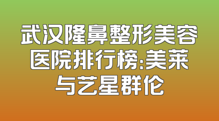 武汉隆鼻整形美容医院排行榜：美莱与艺星群伦