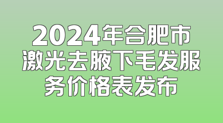 2024年合肥市激光去腋下毛发服务价格表发布