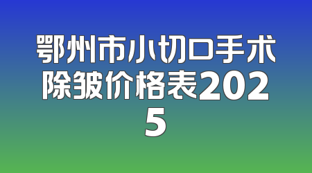 鄂州市小切口手术除皱价格表2025