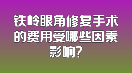 铁岭眼角修复手术的费用受哪些因素影响？