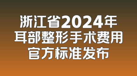 浙江省2024年耳部整形手术费用官方标准发布