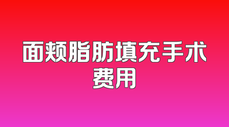 面颊脂肪填充手术费用