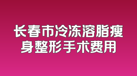 长春市冷冻溶脂瘦身整形手术费用