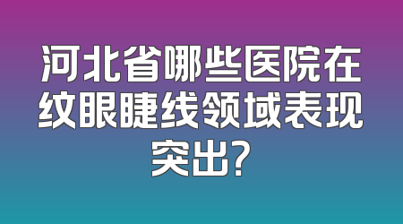 河北省哪些医院在纹眼睫线领域表现突出？