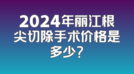 2024年丽江根尖切除手术价格是多少？