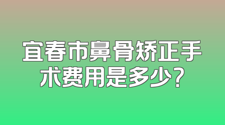 宜春市鼻骨矫正手术费用是多少？