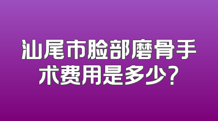 汕尾市脸部磨骨手术费用是多少？