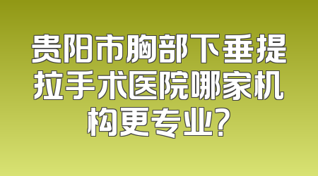 贵阳市胸部下垂提拉手术医院哪家机构更专业？