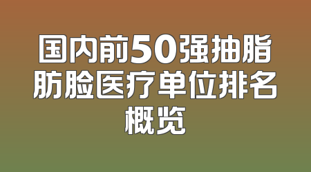 国内前50强抽脂肪脸医疗单位排名概览