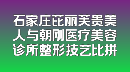 石家庄芘丽芙贵美人与朝刚医疗美容诊所整形技艺比拼