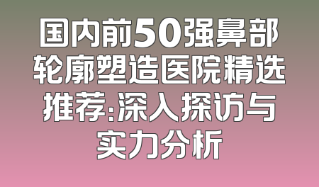 国内前50强鼻部轮廓塑造医院精选推荐：深入探访与实力分析