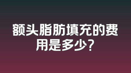额头脂肪填充的费用是多少？