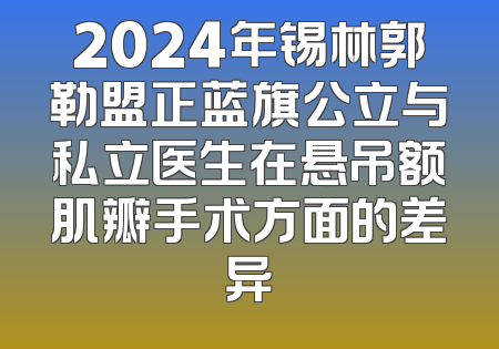 2024年锡林郭勒盟正蓝旗公立与私立医生在悬吊额肌瓣手术方面的差异