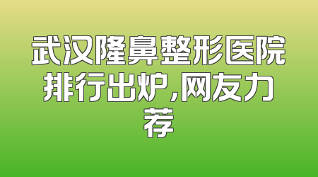 武汉隆鼻整形医院排行出炉，网友力荐
