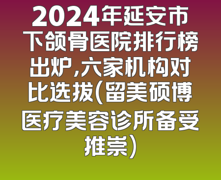 2024年延安市下颌骨医院排行榜出炉，六家机构对比选拔(留美硕博医疗美容诊所备受推崇)