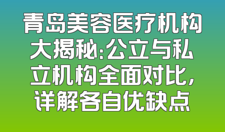 青岛美容医疗机构大揭秘：公立与私立机构全面对比，详解各自优缺点