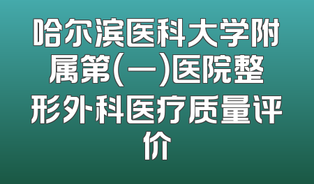 哈尔滨医科大学附属第（一）医院整形外科医疗质量评价
