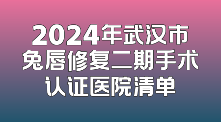 2024年武汉市兔唇修复二期手术认证医院清单