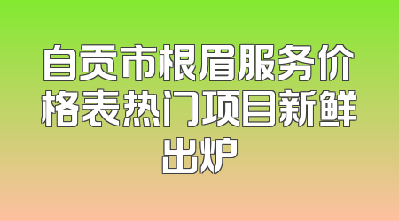 自贡市根眉服务价格表热门项目新鲜出炉