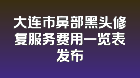 大连市鼻部黑头修复服务费用一览表发布