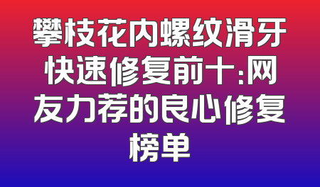 攀枝花内螺纹滑牙快速修复前十：网友力荐的良心修复榜单