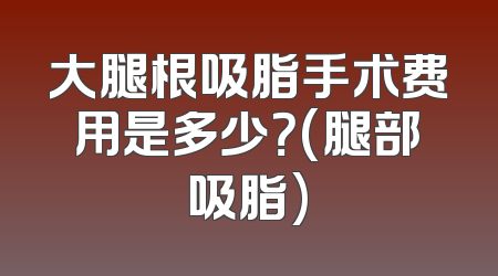 大腿根吸脂手术费用是多少？(腿部吸脂)
