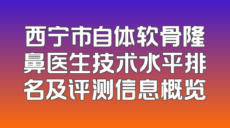 西宁市自体软骨隆鼻医生技术水平排名及评测信息概览