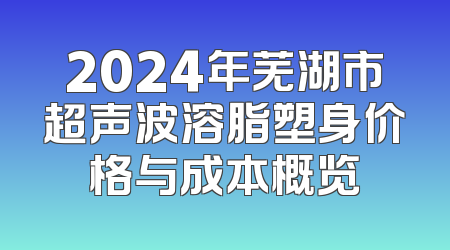 2024年芜湖市超声波溶脂塑身价格与成本概览