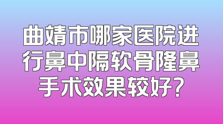 曲靖市哪家医院进行鼻中隔软骨隆鼻手术效果较好？