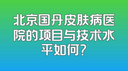 北京国丹皮肤病医院的项目与技术水平如何？