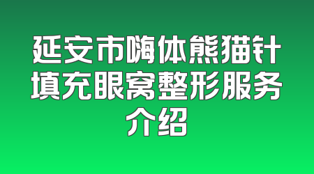 延安市嗨体熊猫针填充眼窝整形服务介绍