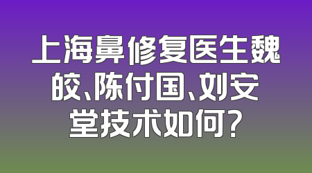 上海鼻修复医生魏皎、陈付国、刘安堂技术如何？