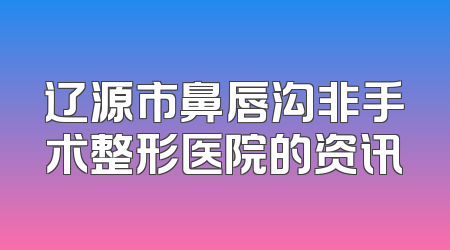 辽源市鼻唇沟非手术整形医院的资讯