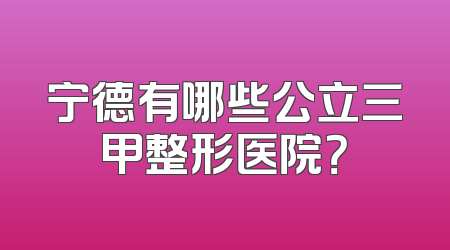 宁德有哪些公立三甲整形医院？