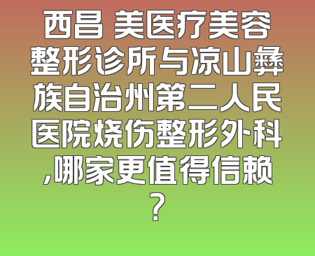 西昌玥美医疗美容整形诊所与凉山彝族自治州第二人民医院烧伤整形外科，哪家更值得信赖？