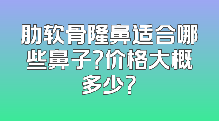 肋软骨隆鼻适合哪些鼻子？价格大概多少？