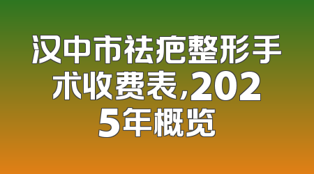 汉中市祛疤整形手术收费表，2025年概览