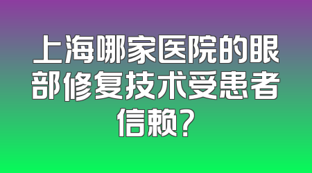 上海哪家医院的眼部修复技术受患者信赖？