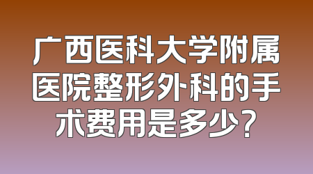 广西医科大学附属医院整形外科的手术费用是多少？