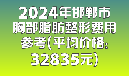2024年邯郸市胸部脂肪整形费用参考(平均价格：32835元)